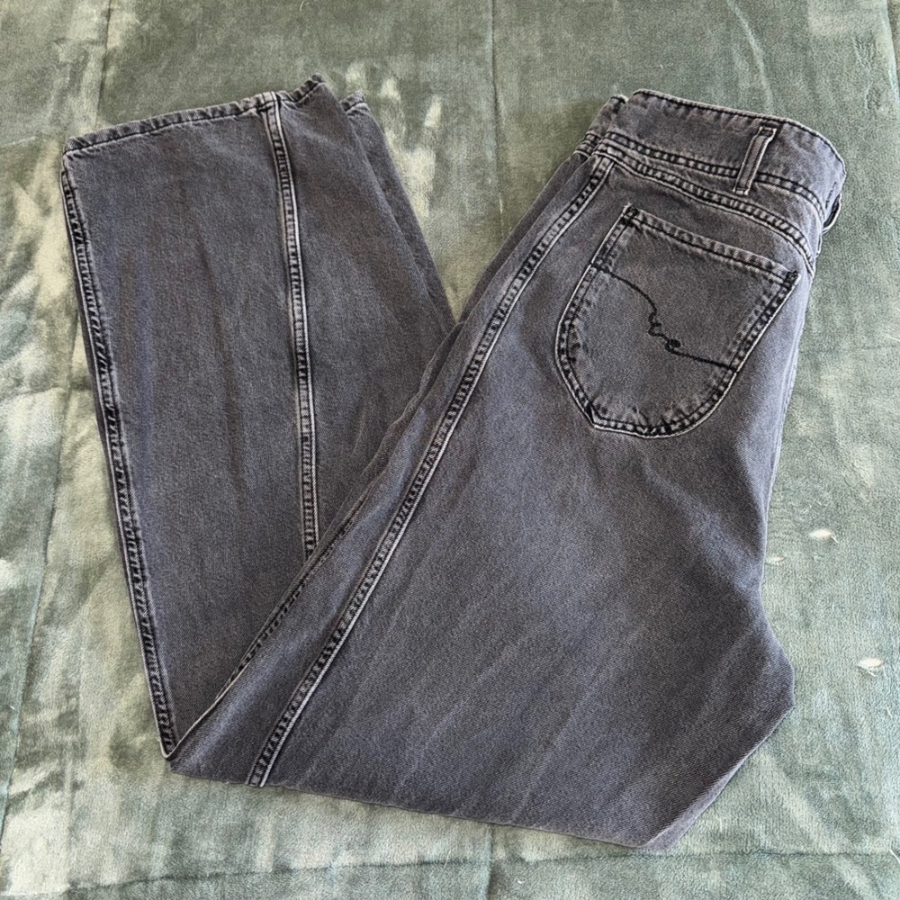 Women's Gray High-Rise Straight Jeans